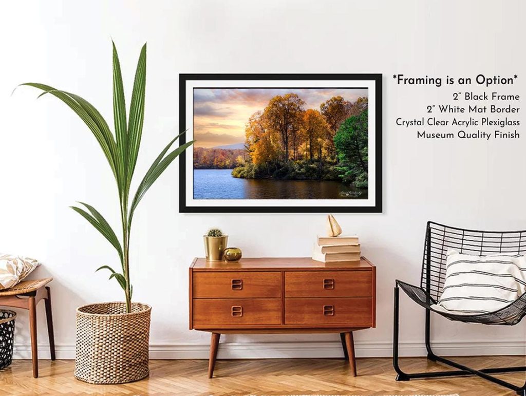 Blue Ridge Parkway Fall Landscape Print: Julian Price Lake Photo