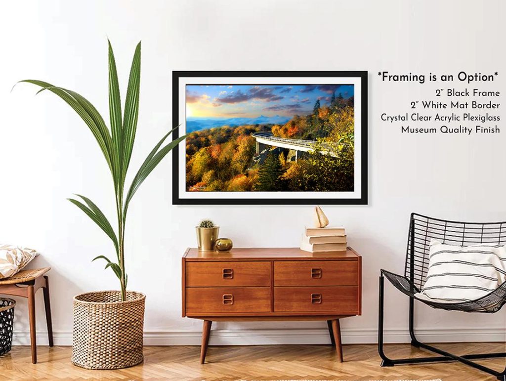 Linn Cove Viaduct Autumn Morning Landscape Print: Blue Ridge Parkway Photo